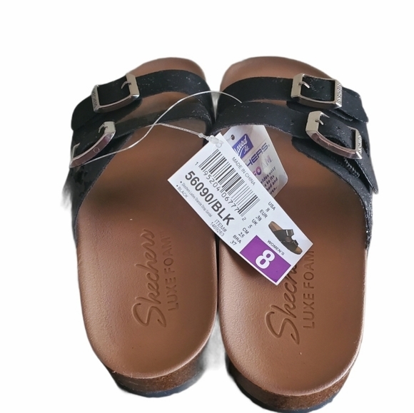 Skechers Relaxed Fit Black Sandals Size 8 - Picture 5 of 11